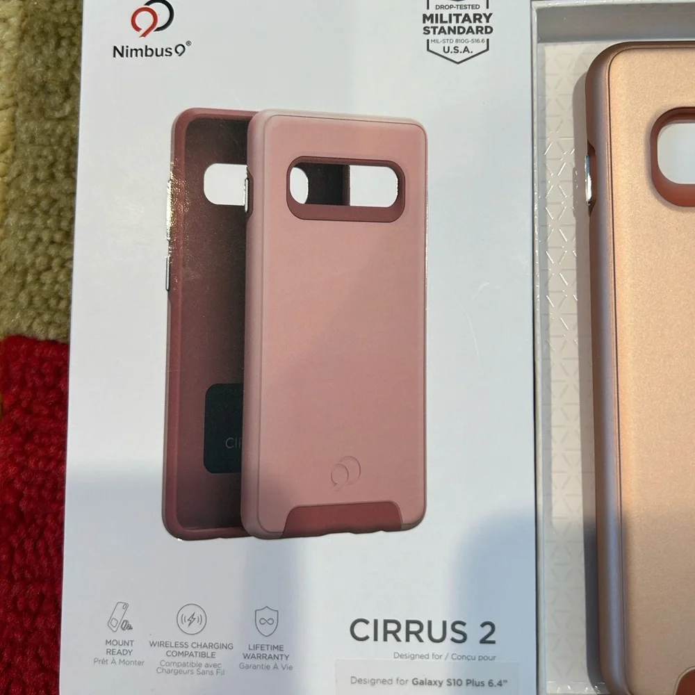 NWT Nimbus 9 Cirrus 2 Samsung Galaxy S10 Plus 6.4” Rose Gold Phone Case Military